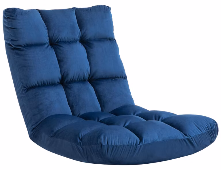 HOMCOM Sedia da pavimento, poltrona da pavimento con schienale regolabile, divano da pavimento, blu