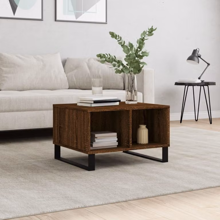 Maison Exclusive - Tavolino da salotto effetto rovere marrone 60x50x36,5 cm Materiale ligneo