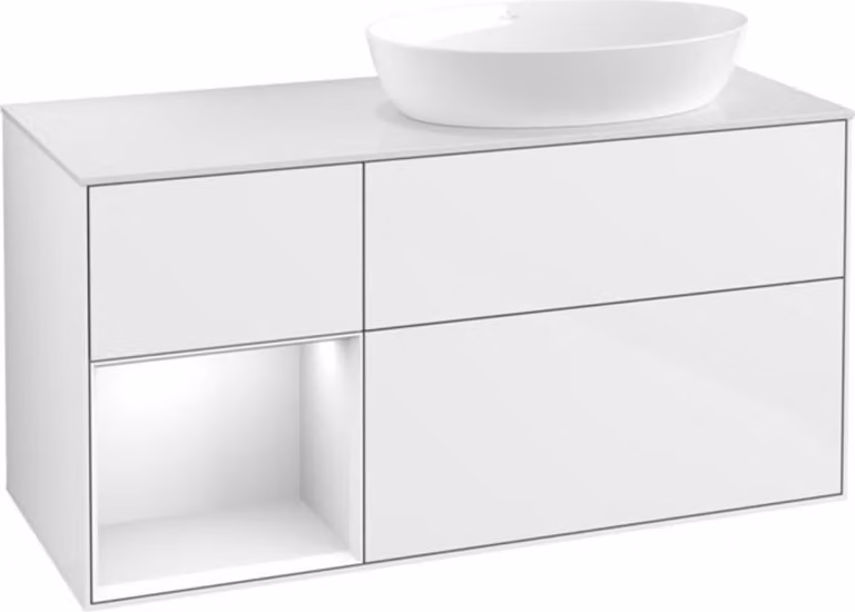 Mobiletto V&B Finion 120 cm, Pl w m, Rg g wh. Lac, glo wh. Lac