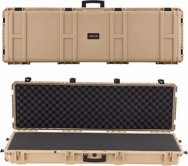 Custodia Rigida da Trasporto IP67 con Ruote 139,1 x 43,5 x 18,8 cm in PP Valigia Ermetica Antipolvere Cachi