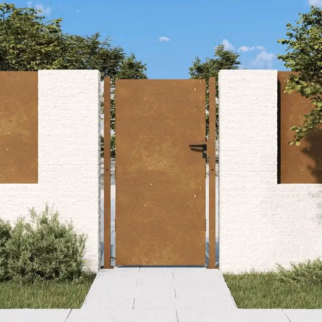 Cancello da giardino 100x200 cm in acciaio Corten 153267