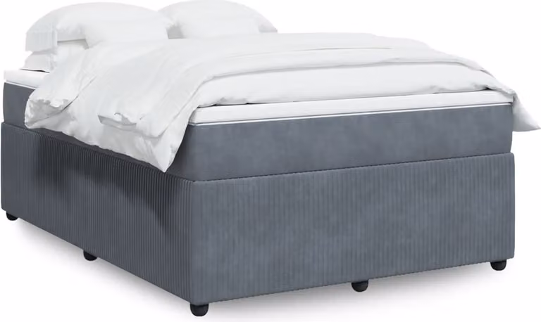 Maison Exclusive - Giroletto a Molle con Materasso Grigio Scuro 140x200 cm Velluto