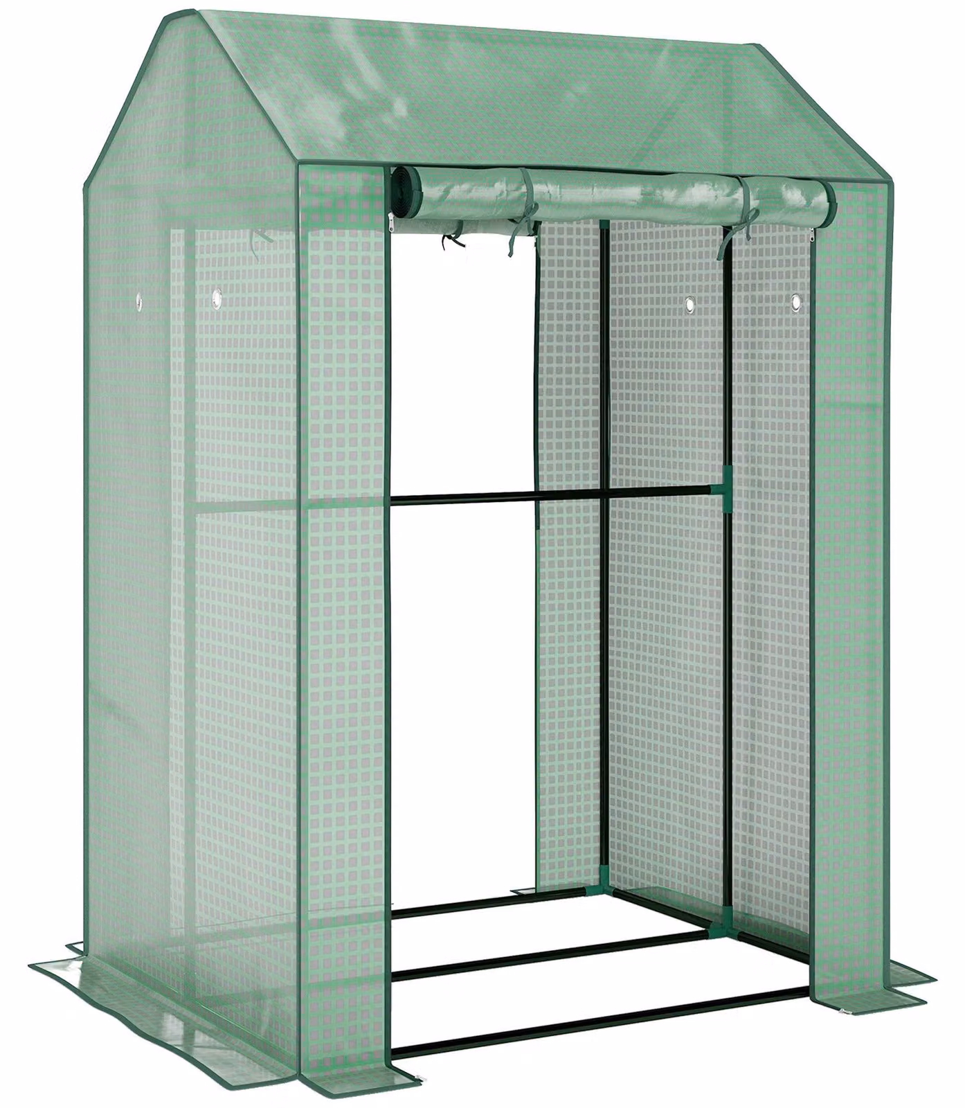 Mini serra con porta a rullo - 2 vani | Colore: Verde | Dimensioni: 80x100x150 cm