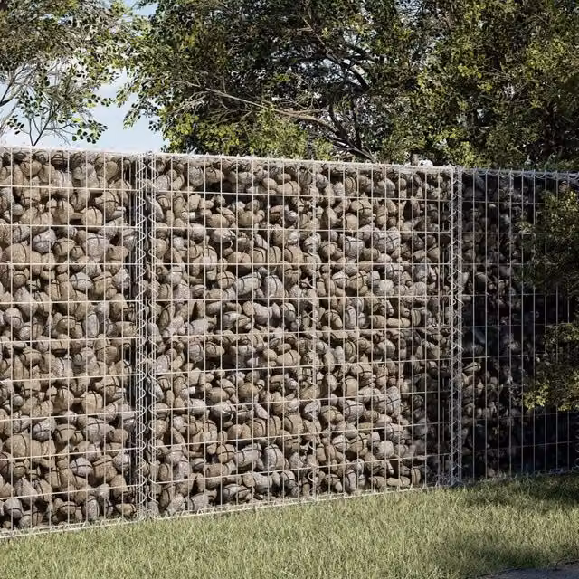 Cesto Gabbione con Copertura vidaXL in Acciaio Zincato Argento L/P/H: 150 x 100 x 100 cm