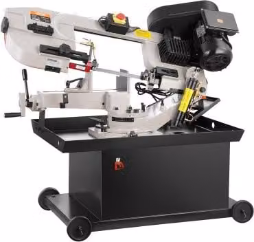 VEVOR Troncatrice a Nastro Orizzontale per Metallo Grigia con Motore 1,1 kW e Regolazione Angolo 0-45°