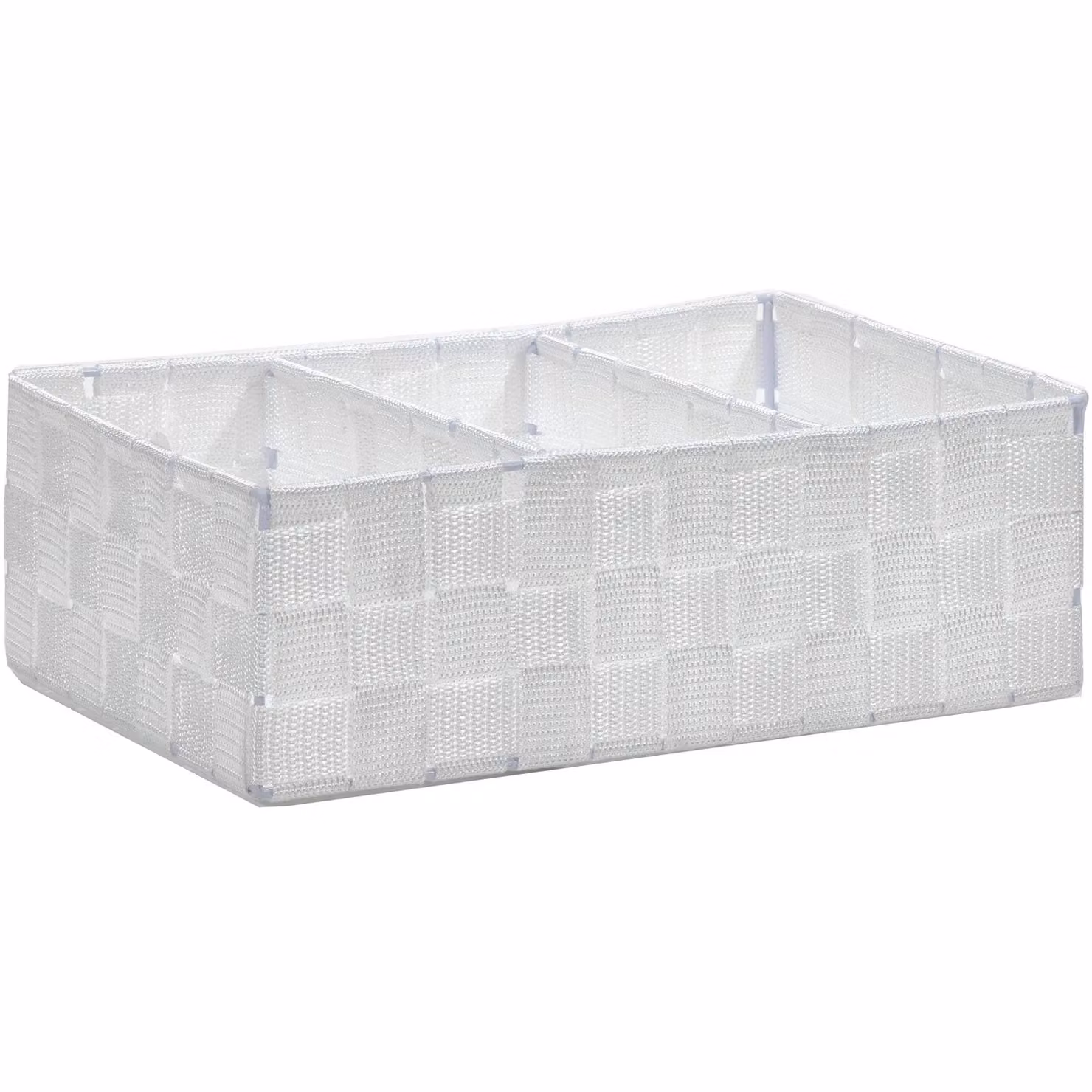 Contenitore con 3 scomparti Vestiamo Casa, bianco, H: 10 cm, L: 30 cm, P: 20 cm