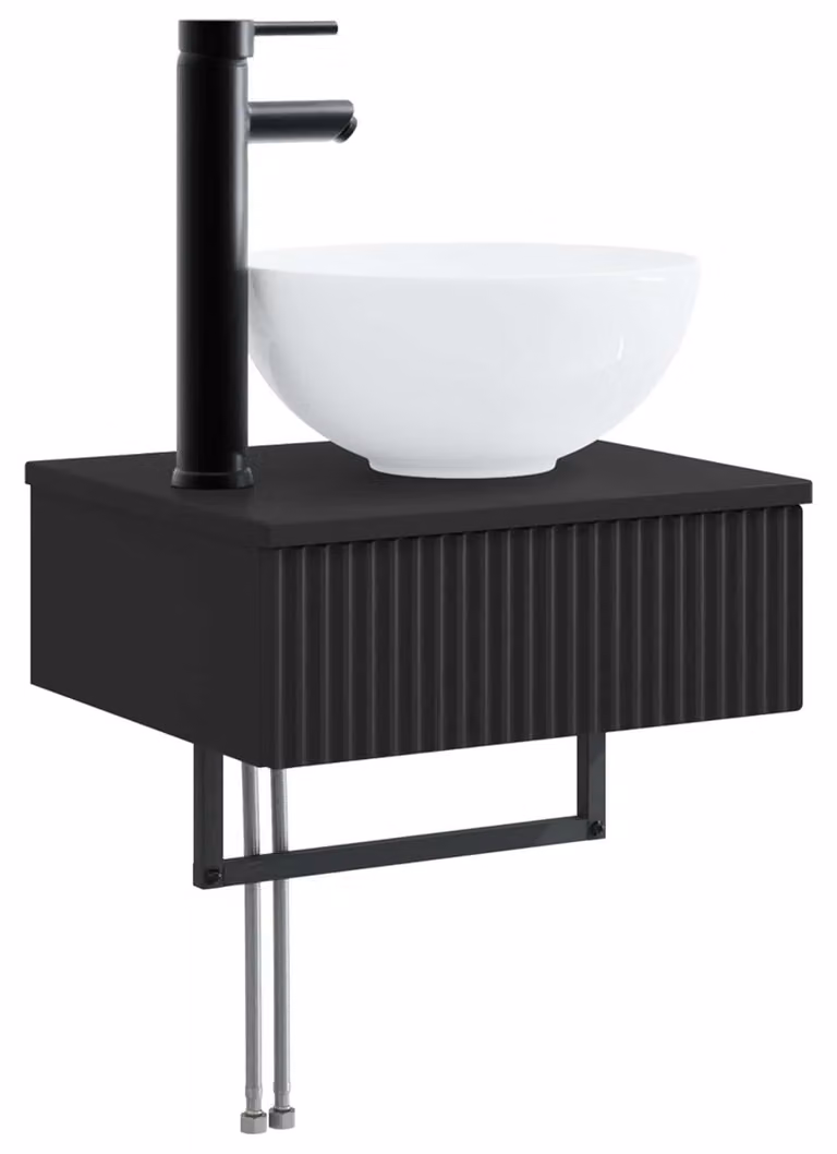 Lavabo da Parete Nero 40 x 35 x 39 cm Legno ingegnerizzato