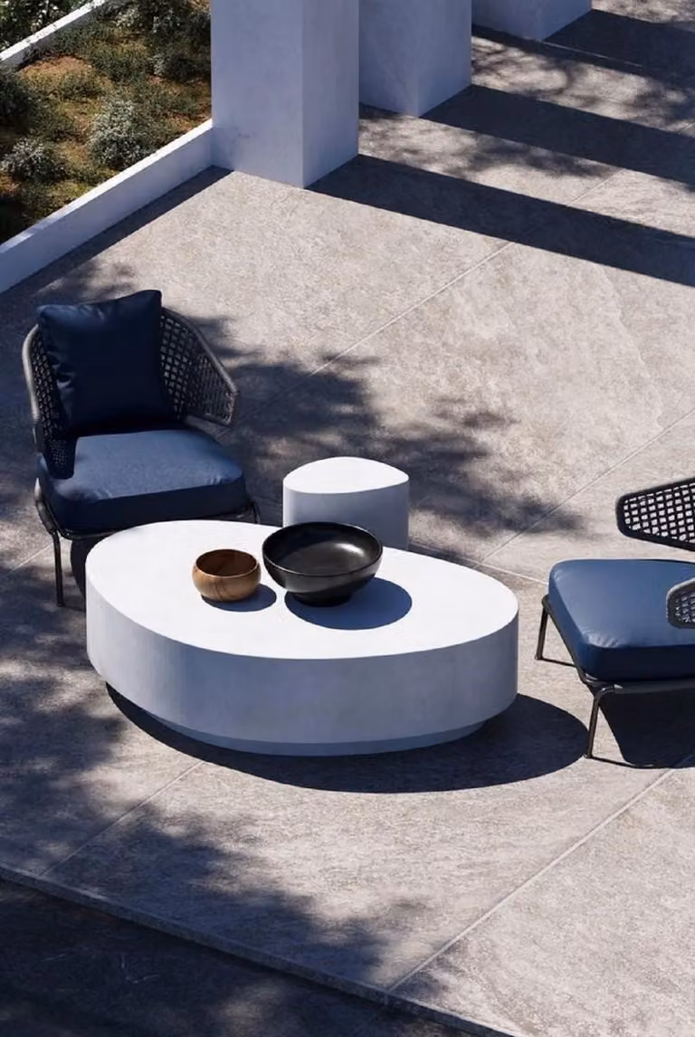 Casa Padrino Tavolino in cemento bianco 142 cm - Mobili Soggiorno e Giardino