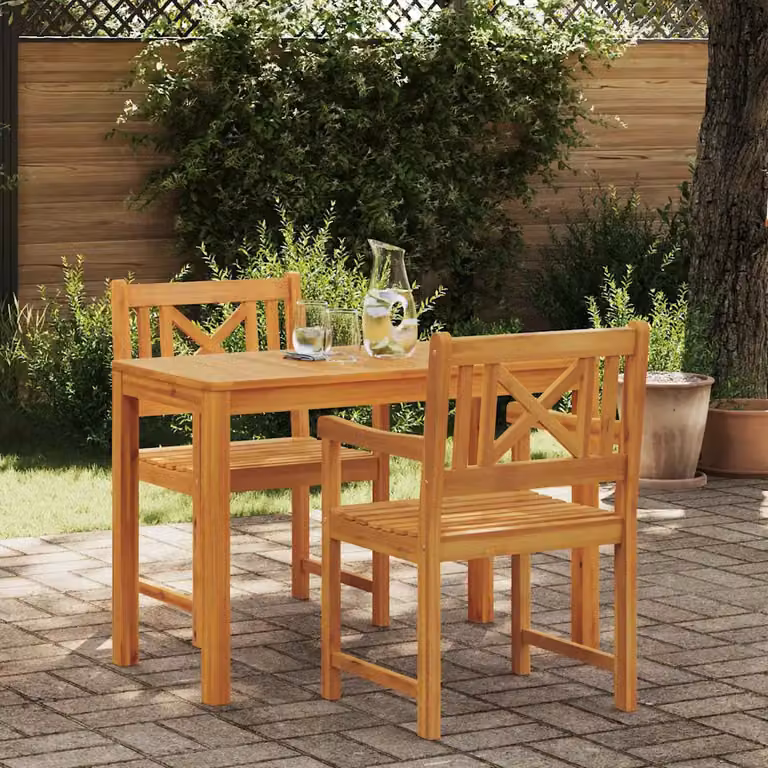 Set da pranzo per giardino vidaXL in legno di acacia marrone, 3 pezzi