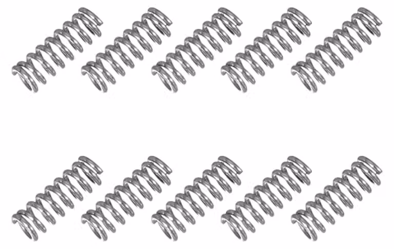 Molla a compressione, 2 mm, filo da 0,35 mm, lunghezza 5 mm, confezione da 10 pezzi, acciaio inossidabile