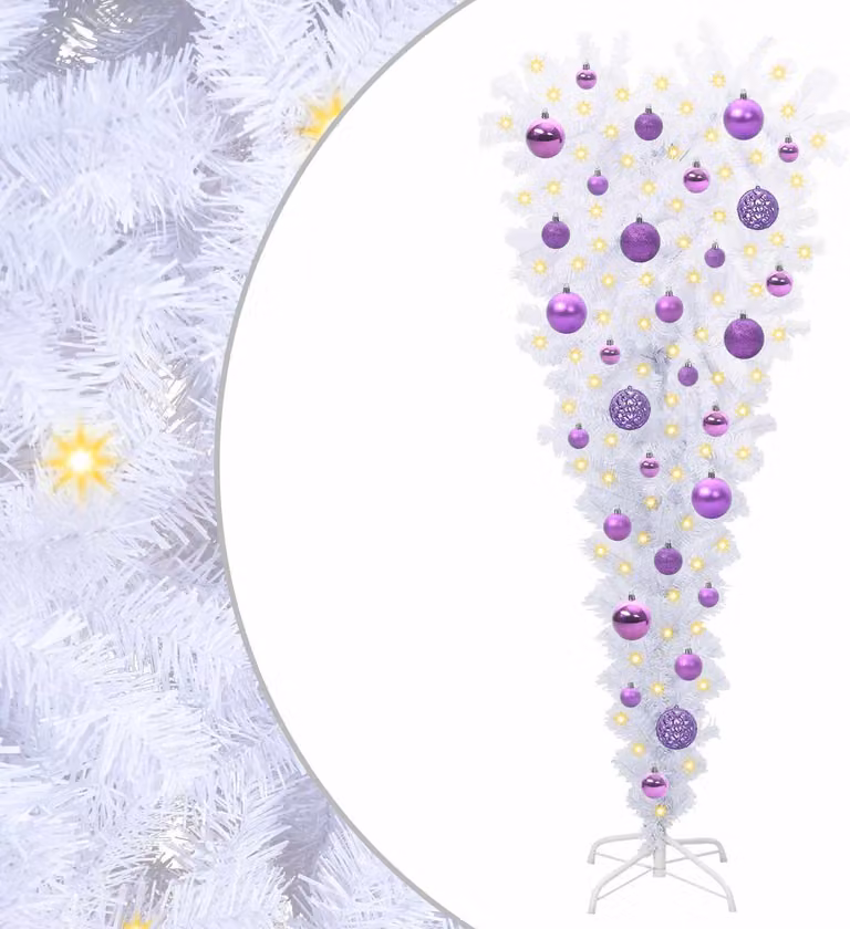 Albero di Natale artificiale Bianco 120 cm PVC e Acciaio