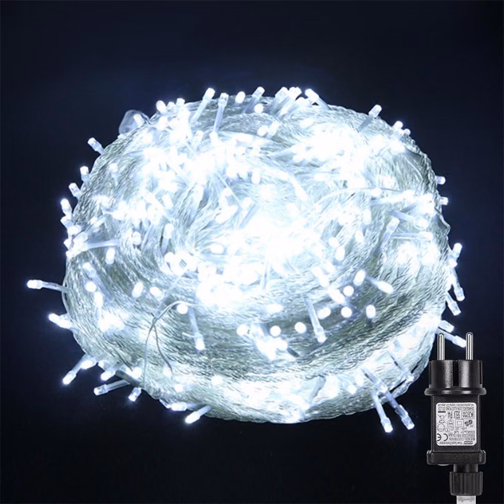 100m 800 LED Fairy Lights 8 modalità di luce impermeabile Fairy Lights Indoor Garden Party Natale Halloween Wedding Decoration, bianco