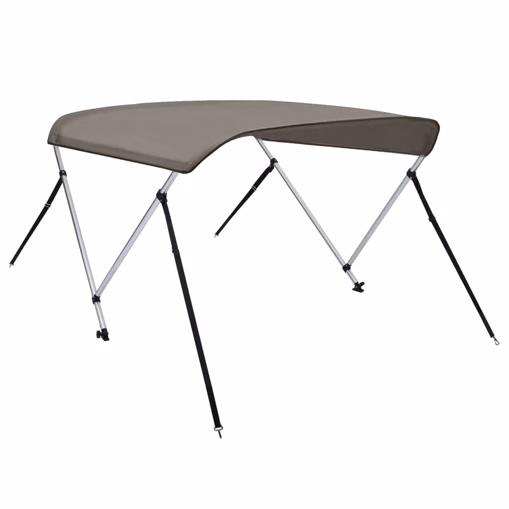 Bimini di Prua con Tendalino 2 Archi Grigio 180x130x110 cm