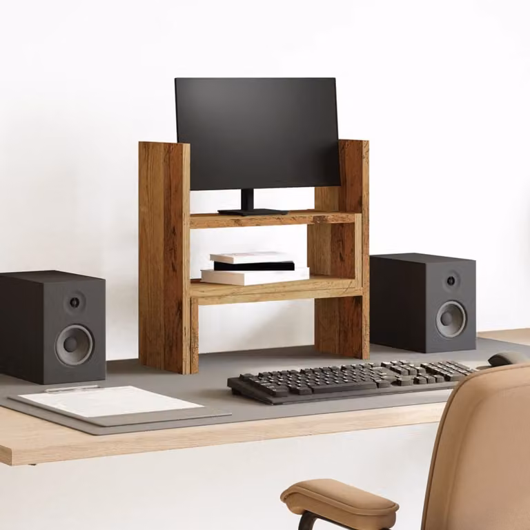 Organizer da scrivania multi-scomparto vidaXL in legno color marrone L: 40 cm, P: 17 cm, H: 41 cm