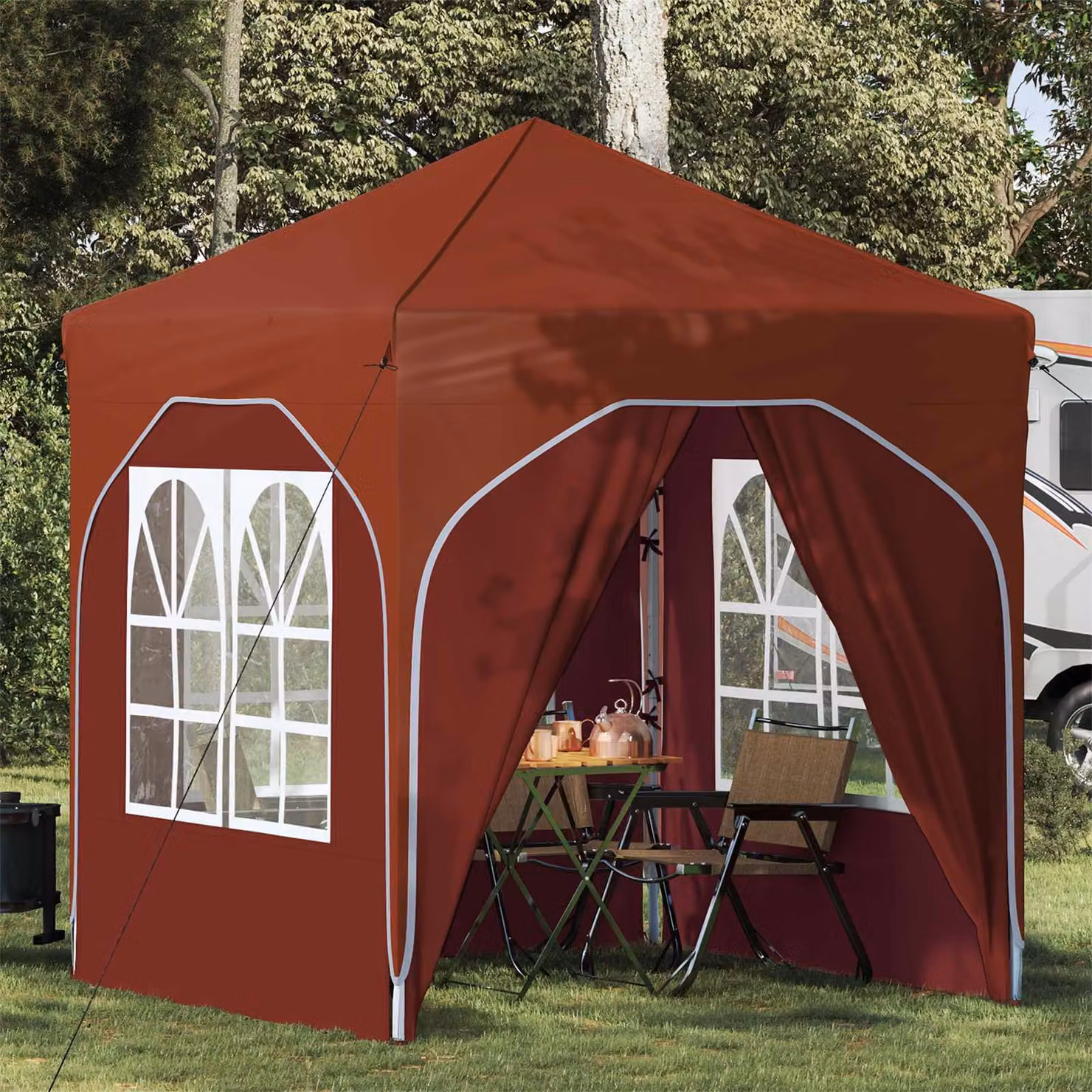vidaXL Tenda per feste a pop-up color terracotta, L 192 x P 192 x H 245 cm