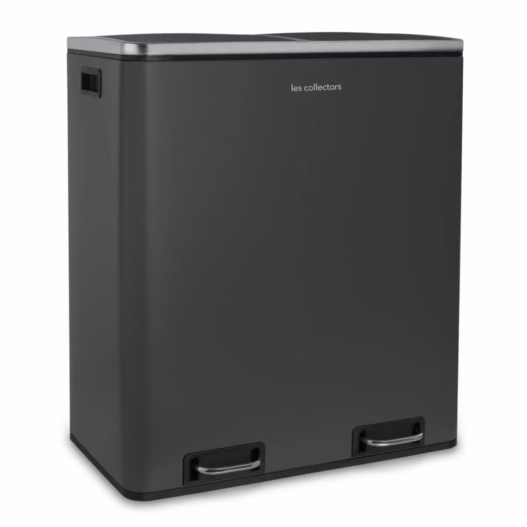 Pattumiera per la differenziata Les Collectors con pedale e chiusura soft close, colore antracite, 2x30L – 2