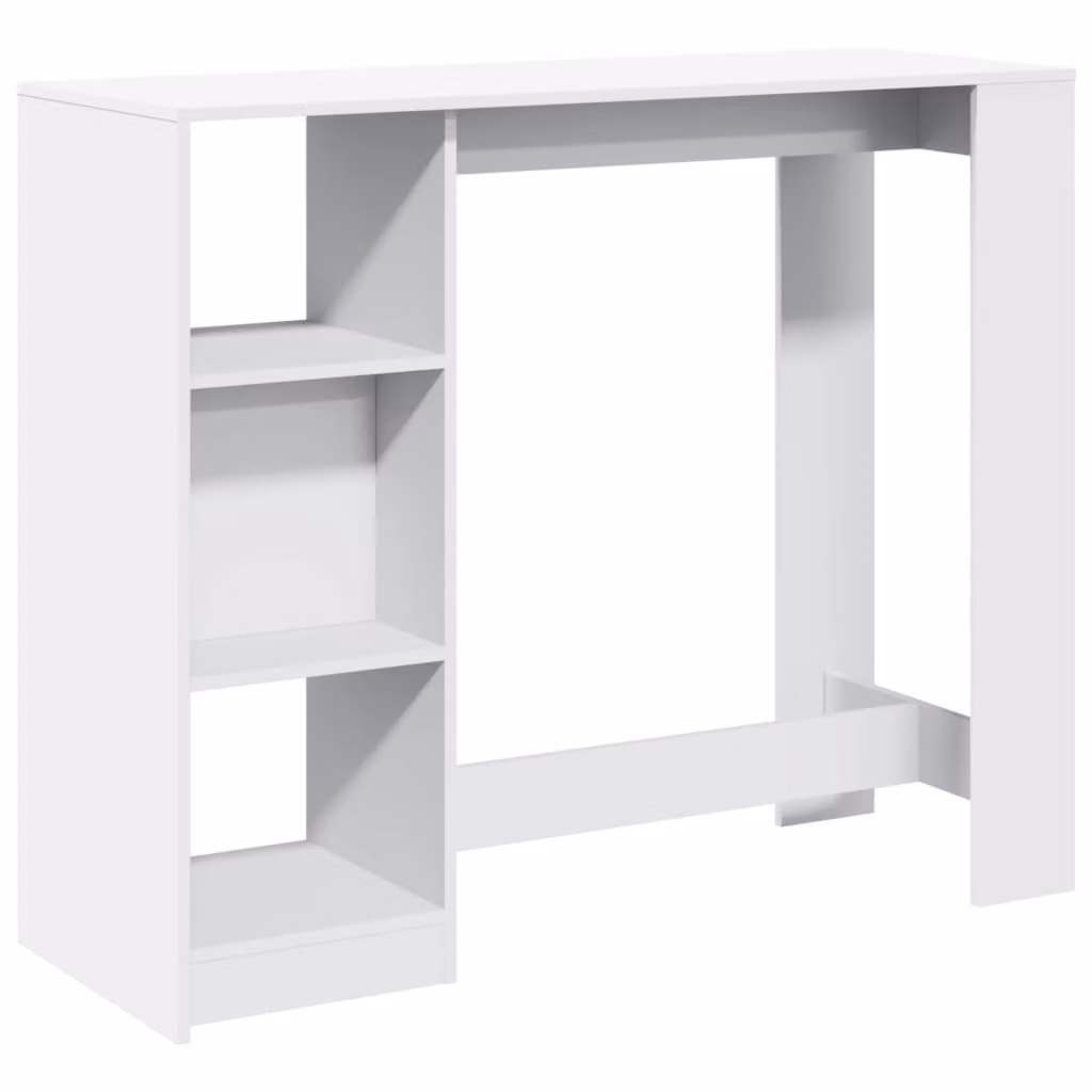 Tavolo Bar con Ripiano Bianco 124x46x103,5 cm in Truciolato