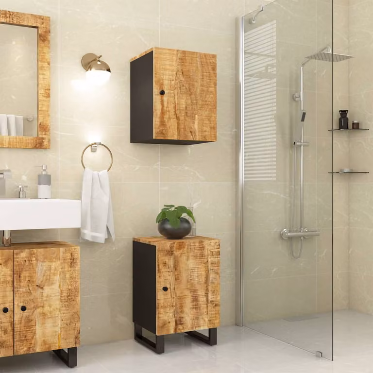 Mobile da bagno vidaXL in legno di mango marrone L: 38 cm, P: 33 cm, H: 58 cm
