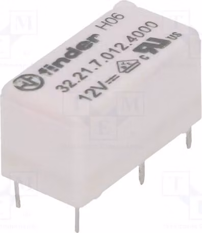 1 relè: elettromagnetico, 6A/250VAC, bobina: 12VDC, modello Mini 32.21.7.012.4000, elettrico