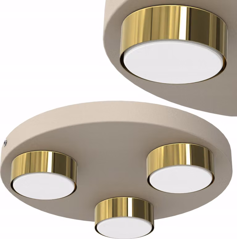 Lampada Da Soffitto A Led Plafon Loft Gx53 Kashmere Gold Polish Lampada Decorativa A 3 Lumi