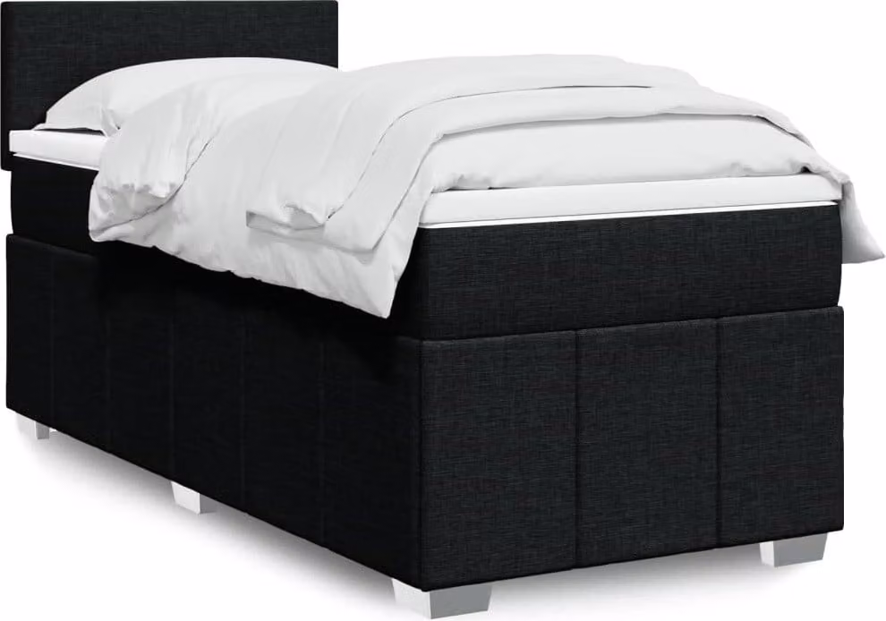 Maison Exclusive - Giroletto a Molle con Materasso Nero 90x190 cm in Tessuto