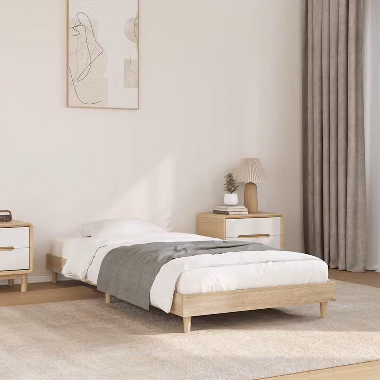Giroletto senza materasso vidaXL in legno Rovere Sonoma, L 190 cm x L 78 cm