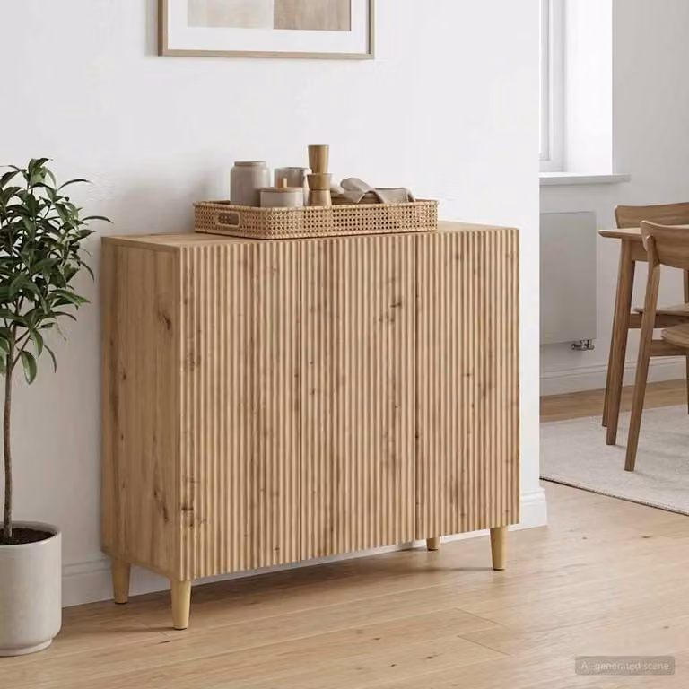 Credenza moderna vidaXL in legno color marrone, L 89 cm x P 34,5 cm x H 80 cm