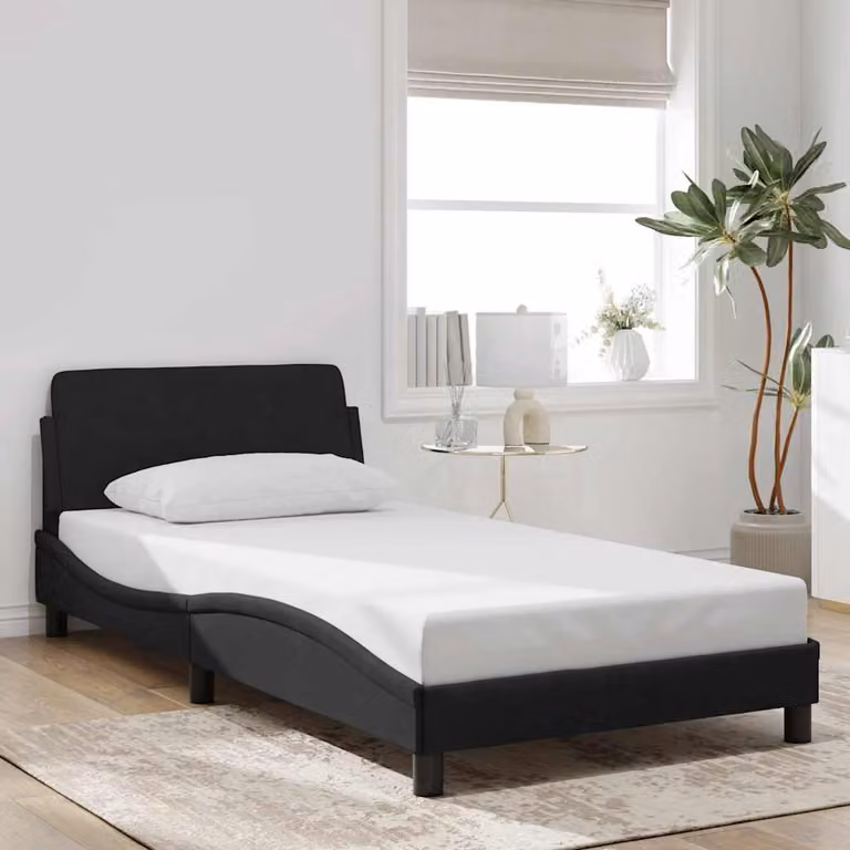 Giroletto Dover vidaXL in Velluto Nero 100x200 cm