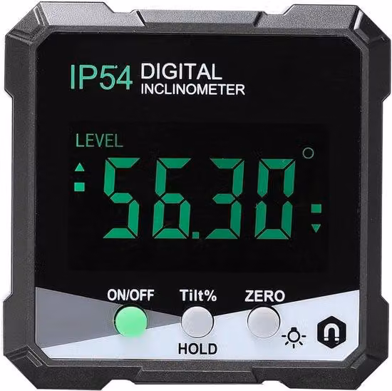 Misuratore angolare digitale con display LCD, base magnetica, alta precisione, impermeabile, strumento a batteria per la lavorazione del legno
