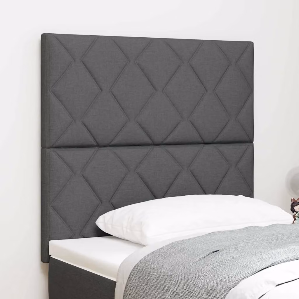 Testiera per letto vidaXL in tessuto grigio con design moderno e pannello imbottito, L: 100 cm