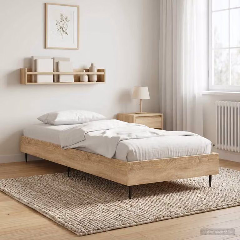 Struttura del letto moderna vidaXL in legno color marrone, L 80 x P 200 cm