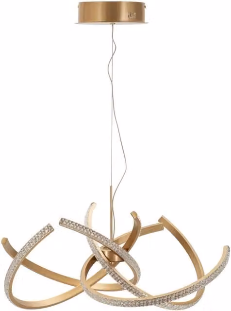 Lampadario LED Celtic Oro - Sospensione a Cerchi Intrecciati con 3 Temperature di Colore - Ø 62x120 cm