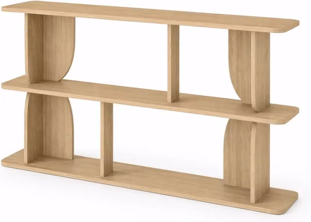 Libreria Moderna MEGAOFFERTE con 4 Vani a Giorno e 3 Ripiani in Melaminico Rovere Naturale L: 160 cm, H: 74 cm, P: 34 cm