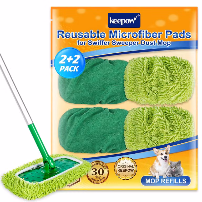 4 panni in microfibra per la scopa Swiffer Sweeper, riutilizzabili