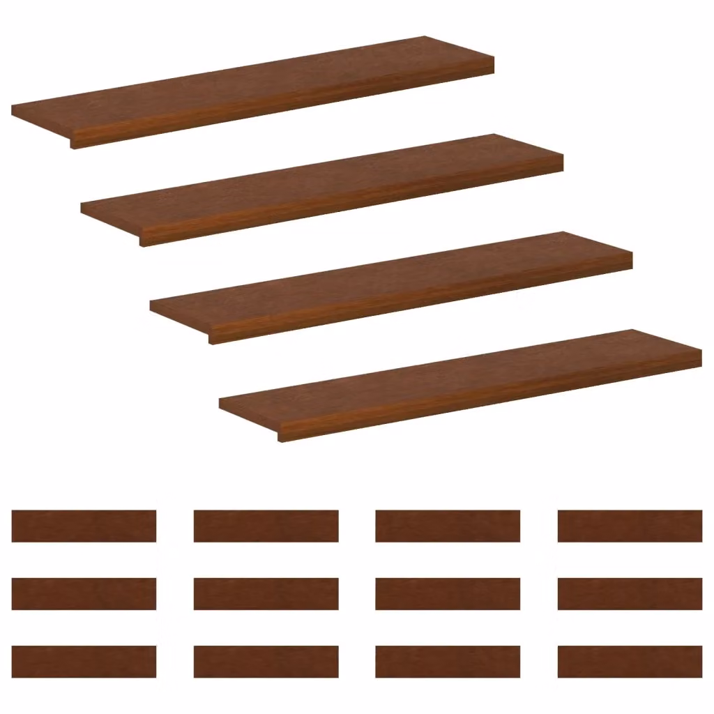 Set di 16 gradini per scale vidaXL in legno effetto quercia marrone scuro L 120 cm x P 25 cm x H 2 cm – 2