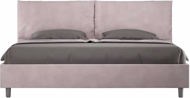 Letto matrimoniale king size Antea Large Ityhome imbottito in microfibra colore viola L/P: 200 x 200 cm