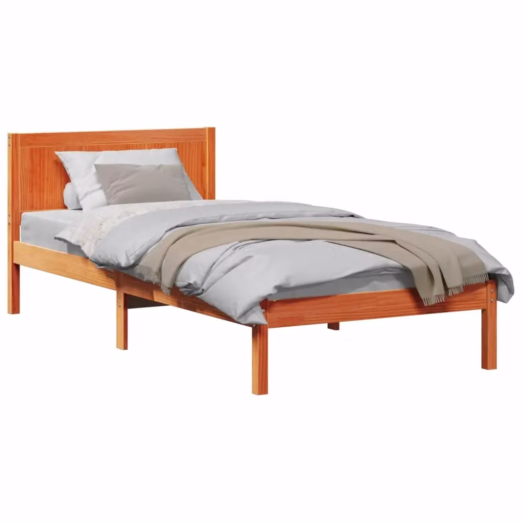 Struttura del letto in legno massello di pino vidaXL Marrone L: 200 cm, P: 80 cm – 2