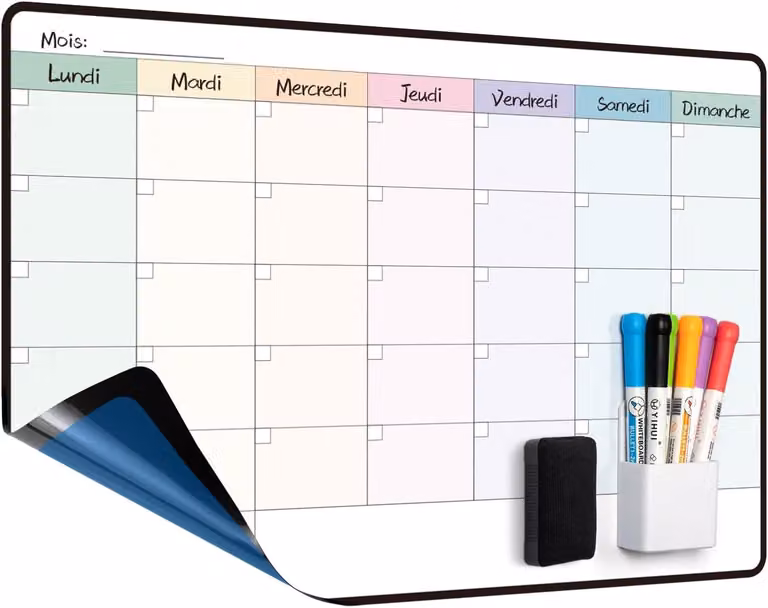 Calendario mensile autoadesivo per lavagna, ideale per pareti, vetri e porte