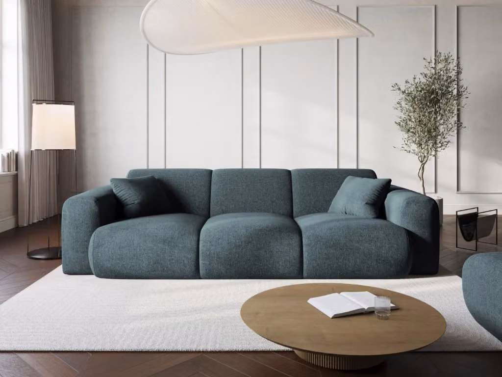 Divano 3 posti Nolio Cosmopolitan Design in ciniglia colore petrolio L: 235 cm, P: 84,5 cm, H: 72 cm – 2
