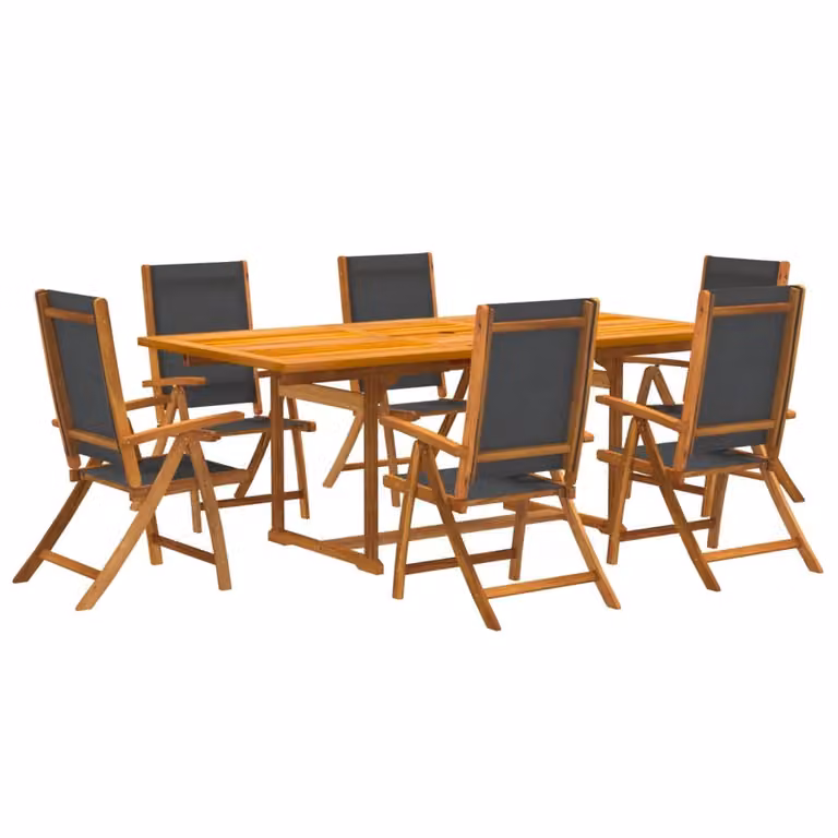 Maison Exclusive - Set da pranzo da giardino a 7 pezzi in legno massello di acacia e Textilene