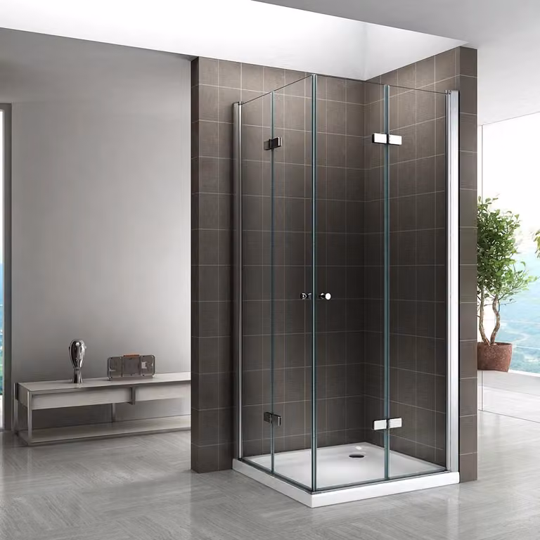 Cabina doccia con porta a libro i-flair 70x70x190 cm in vetro di sicurezza trasparente da 6 mm - DK99