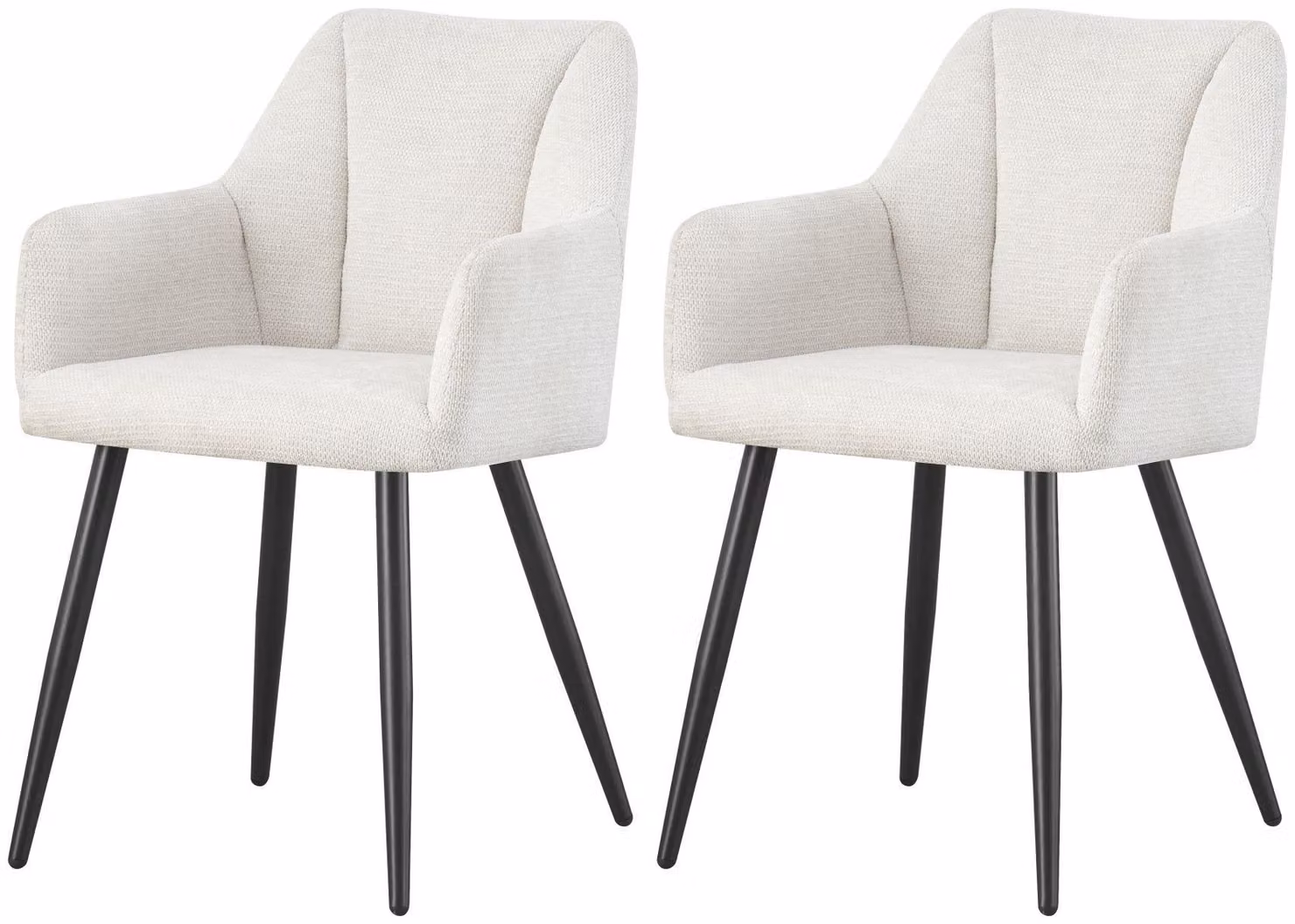 xonox.home set di 2 sedie Bella chenille look crema (L/A/D): 55 x 82 x 62 cm
