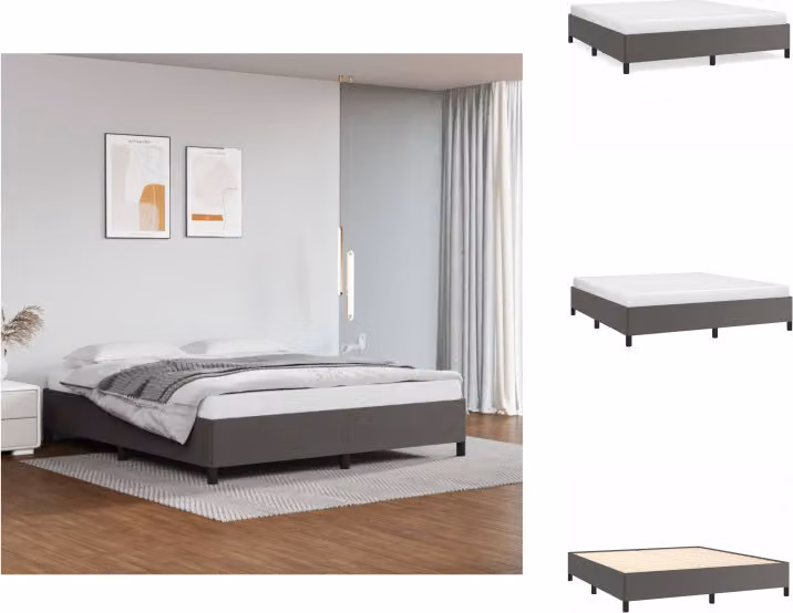 vidaXL Struttura letto grigio 160x200 cm in Pelle finta - Letti e strutture letto