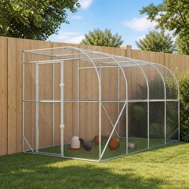 Gabbia per Polli Contro il Muro Argento 600 x 150 x 215 cm 3434731