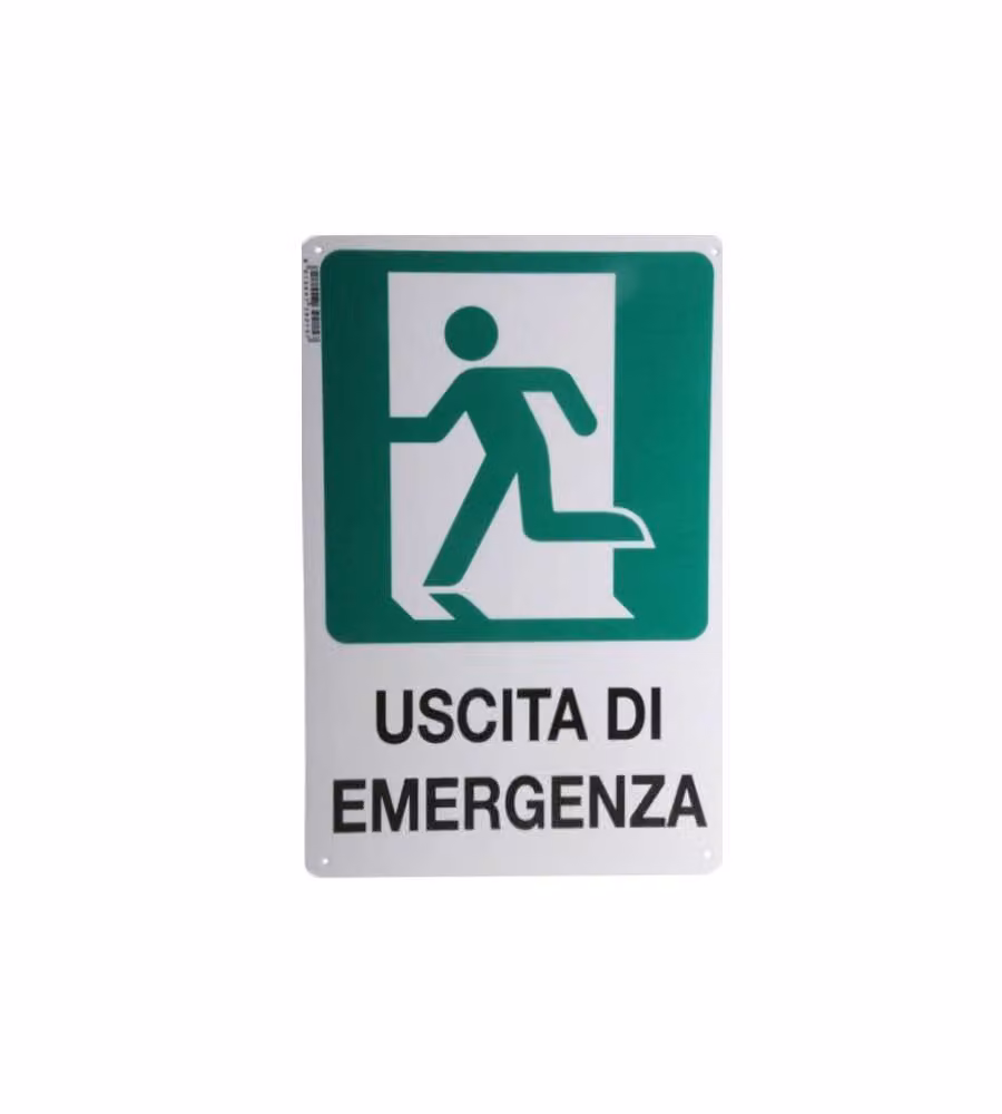 Cartello Uscita Emergenza Sx 20X 30 Plastica