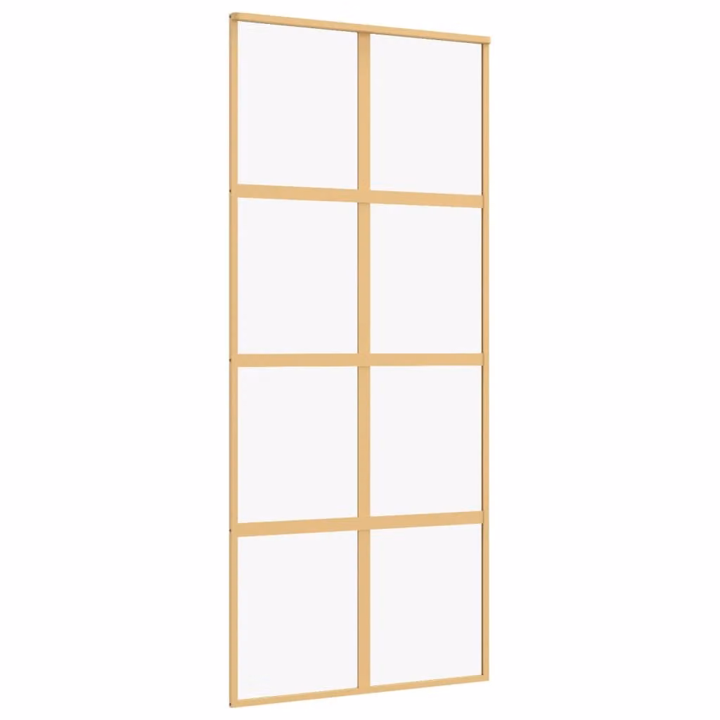 Porta Scorrevole Dorata 90x205 Vetro Trasparente ESG Alluminio