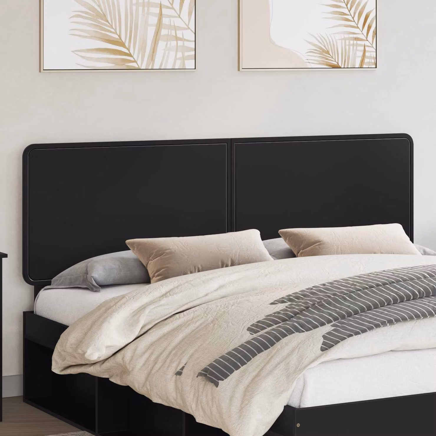 Testiera per letto moderna vidaXL in legno ingegnerizzato nero opaco