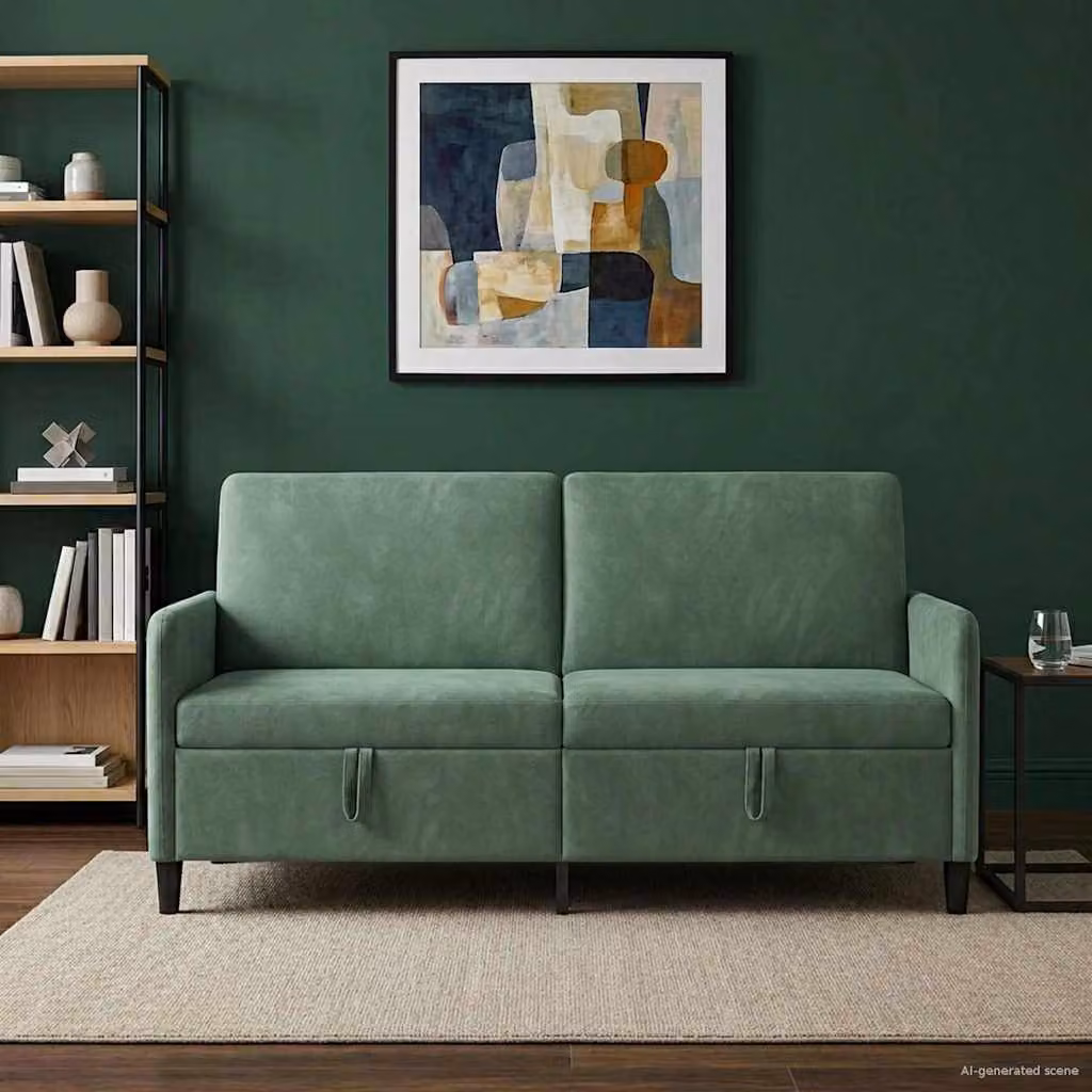 vidaXL Divano Moderno con Contenitore e Seduta Sollevabile in Tessuto, L: 172 cm, P: 78 cm, H: 87 cm