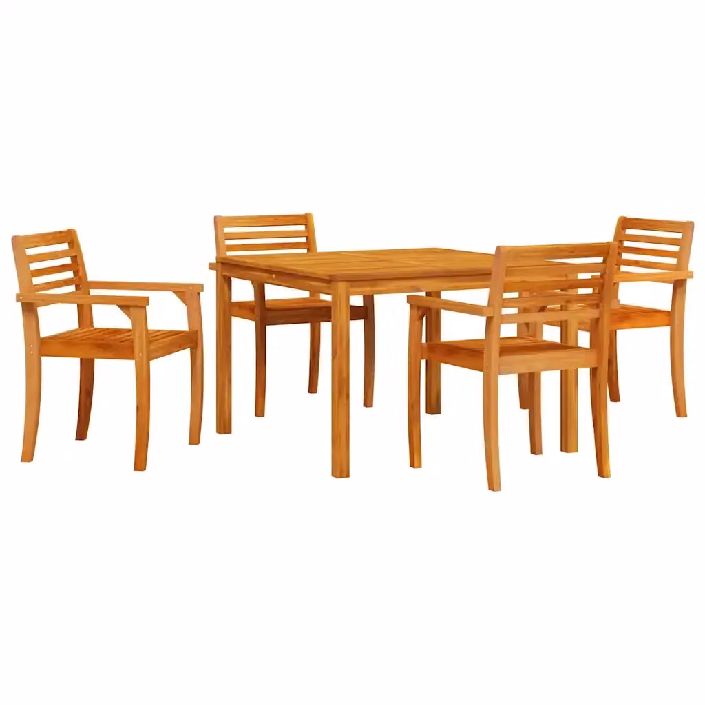 Set da pranzo per giardino vidaXL in legno di acacia marrone, composto da 5 pezzi – 2