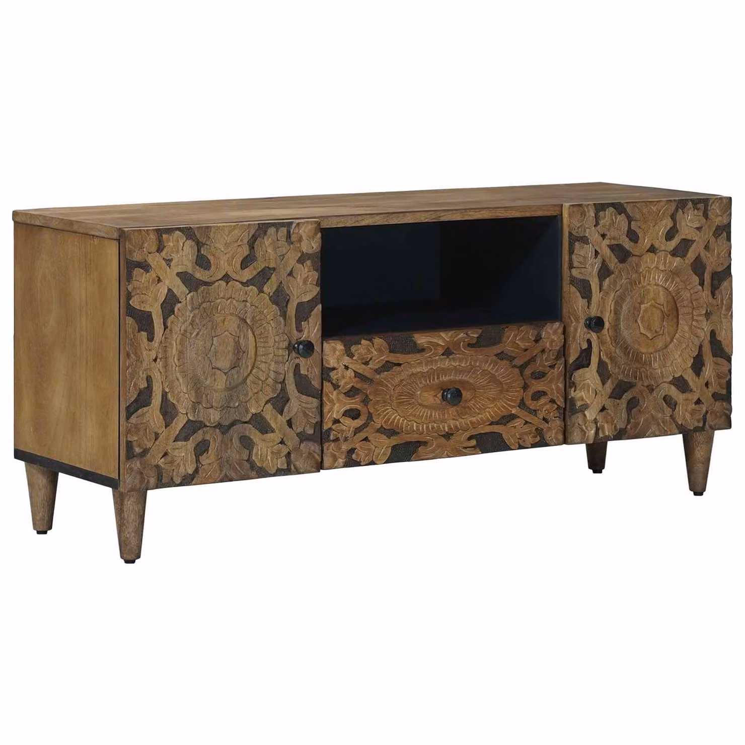 Mobile TV vidaXL in legno di mango massello marrone L 105 cm x P 33 cm x H 46 cm